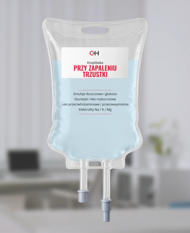 zdjęcie kroplówki przy zapaleniu trzustki